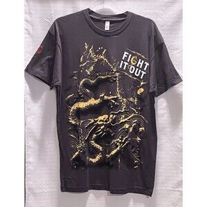 NEW Fight it Out Dragon Graphic T Shirt Adult L MMA Boxing Viking Warrior Metal